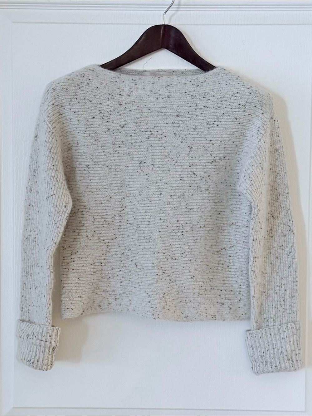 Nordstrom Cream Speckled Boatneck Cashmere Sweater